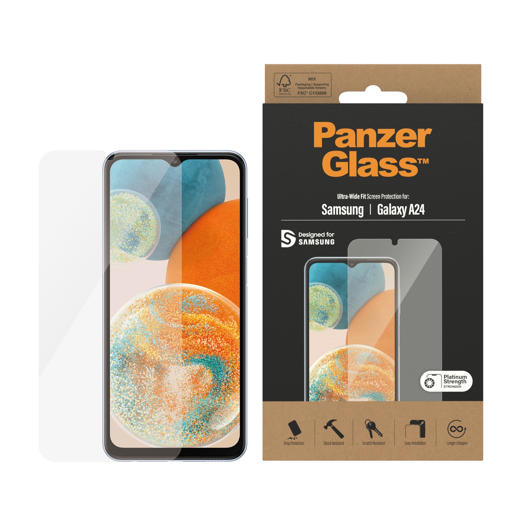 Samsung Galaxy A24 Screen Protector/Skærmbeskyttelse Ultra Wide Fit