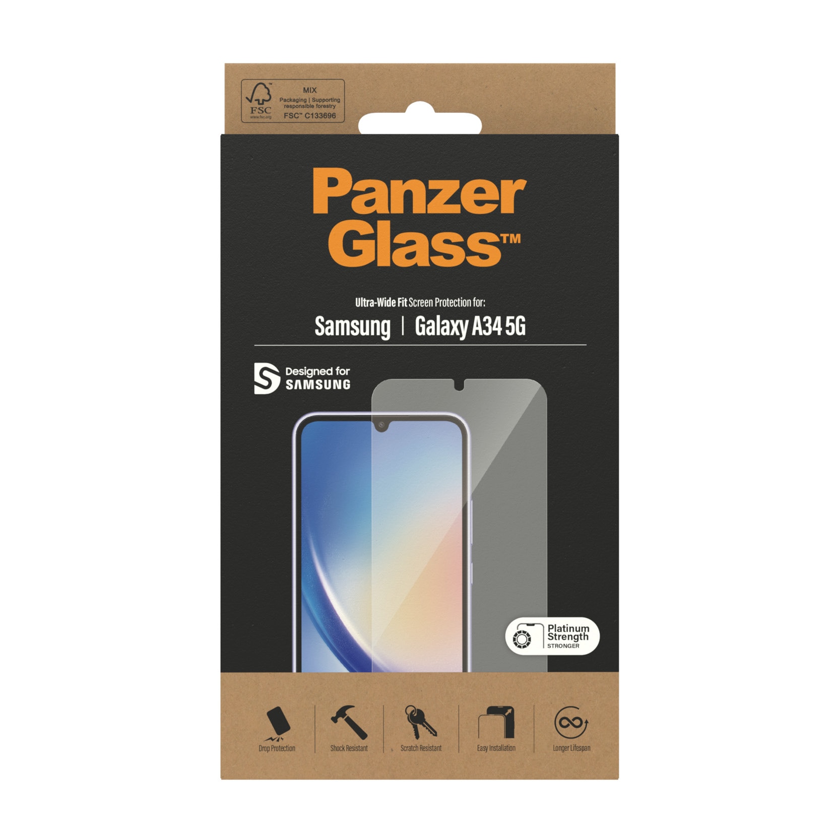 Samsung Galaxy A34 Screen Protector/Skærmbeskyttelse Ultra Wide Fit