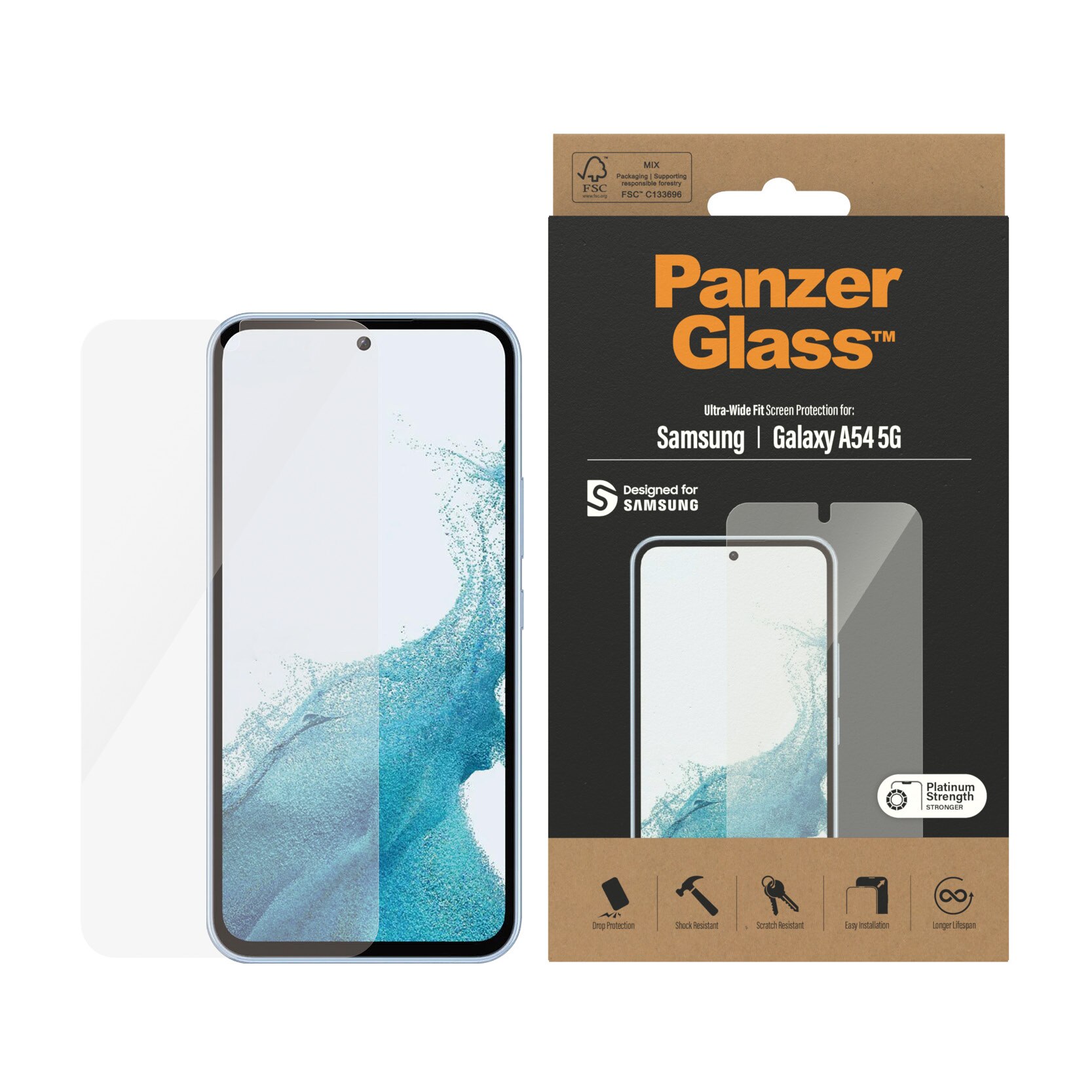 Samsung Galaxy A54 Screen Protector/Skærmbeskyttelse Ultra Wide Fit