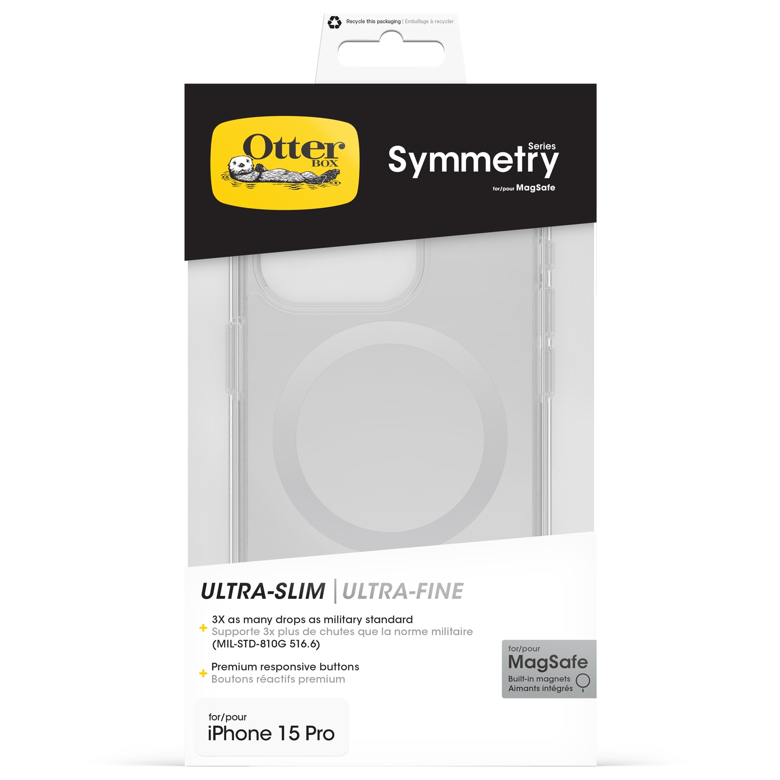 Symmetry Plus MagSafe Cover iPhone 15 Pro Gennemsigtig