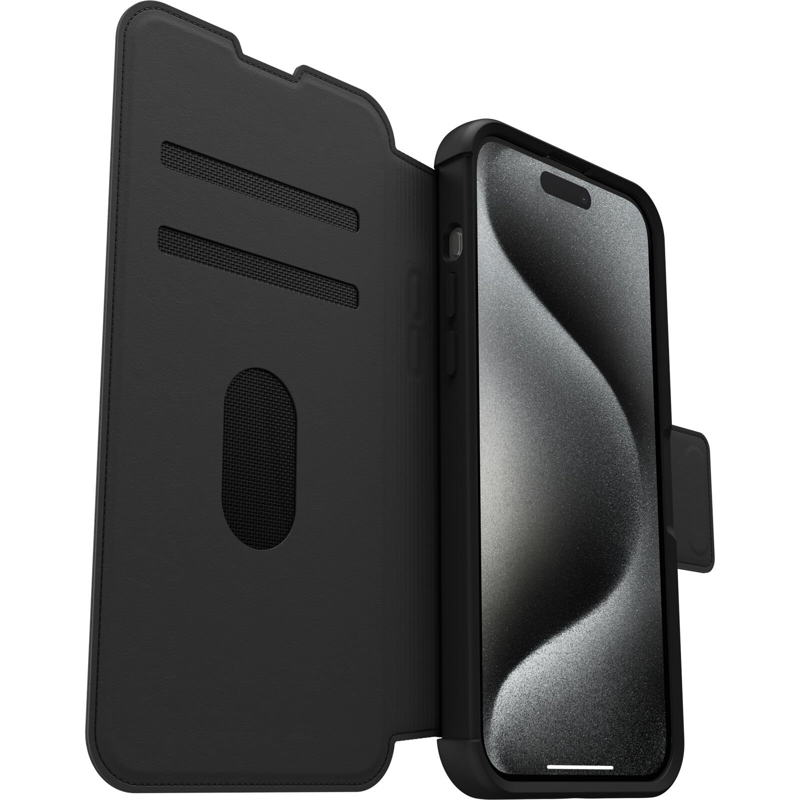 Strada MagSafe Wallet Case iPhone 15 Pro Max Black