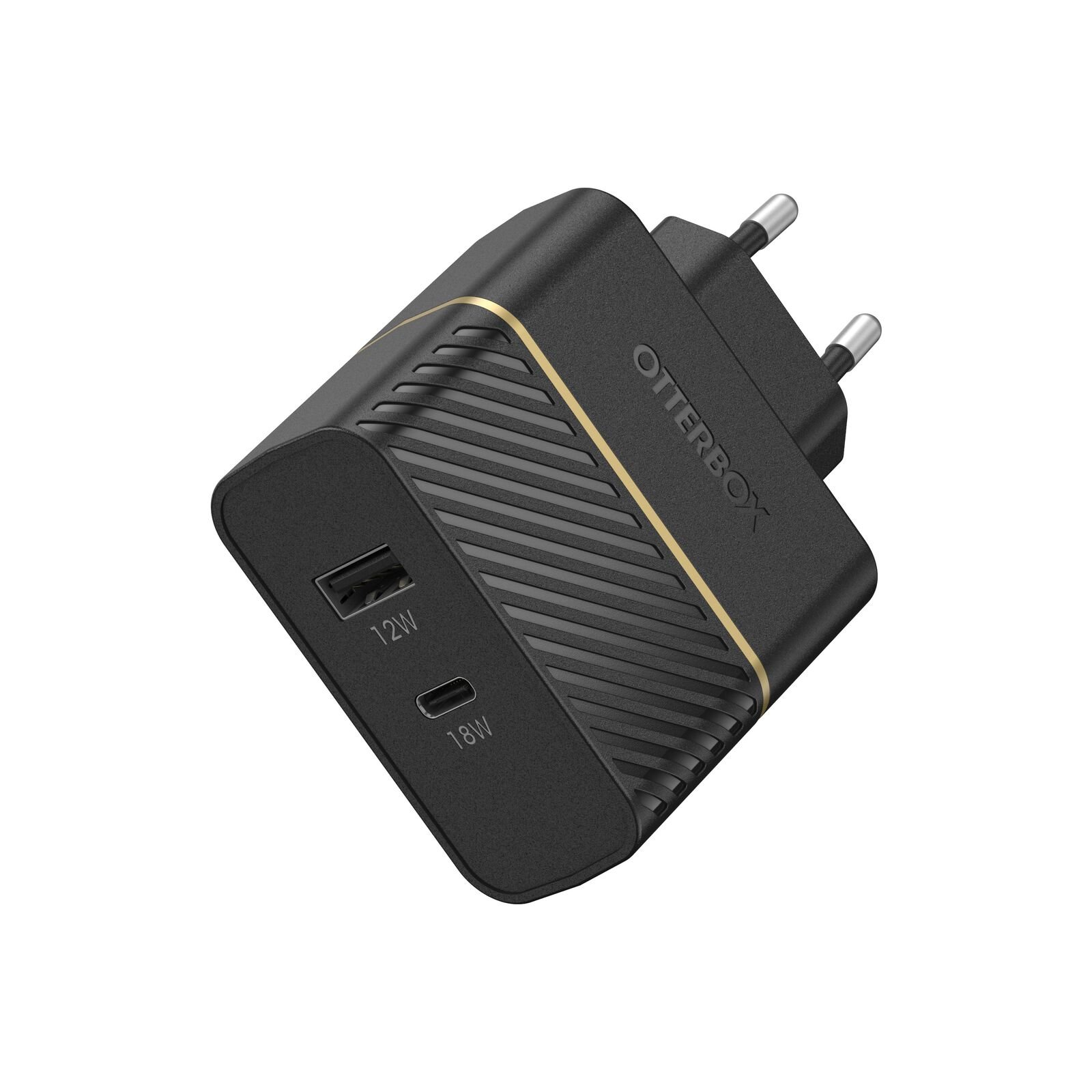 Vægoplader 30W USB-C PD+USB-A Black Shimmer