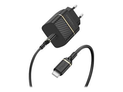 Fast Charge Væglader + Kabel USB-C  20W sort