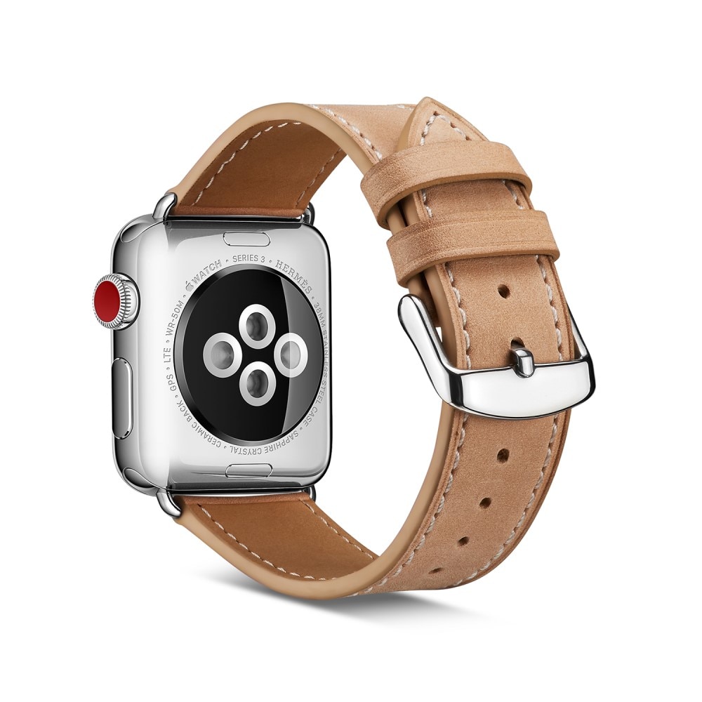 Læderrem Apple Watch Series 1-3 38mm Beige