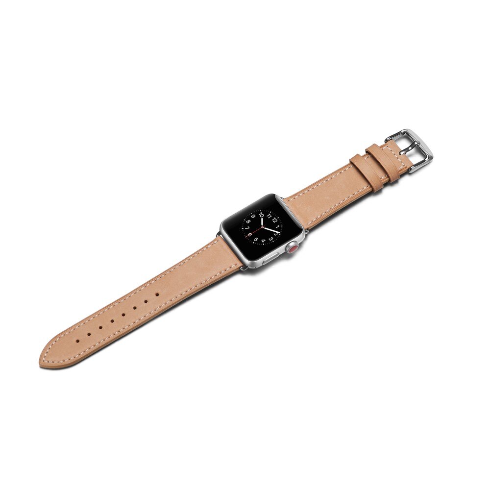 Læderrem Apple Watch 44mm khaki