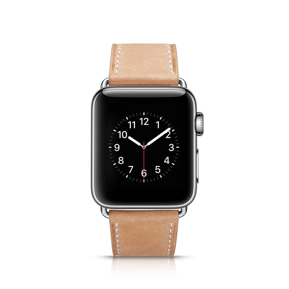 Læderrem Apple Watch 44mm khaki