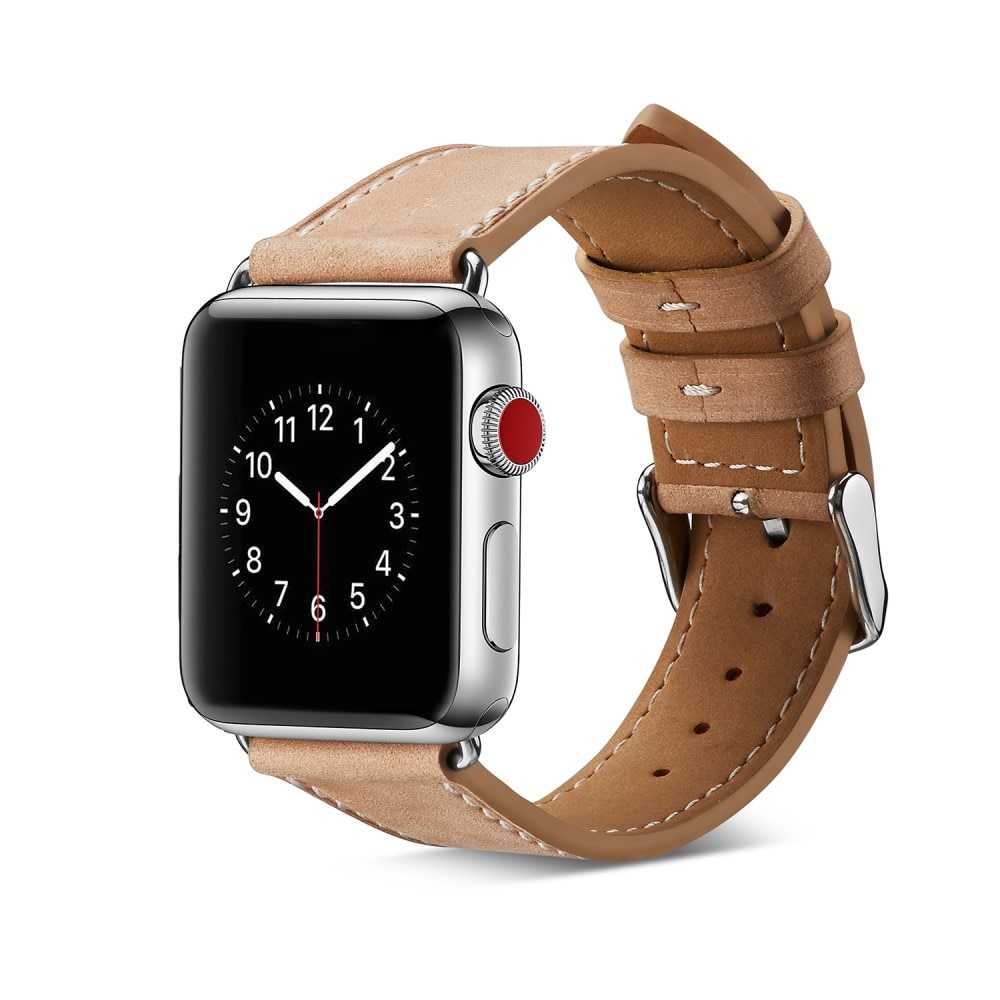 Læderrem Apple Watch Series 1-3 38mm Beige