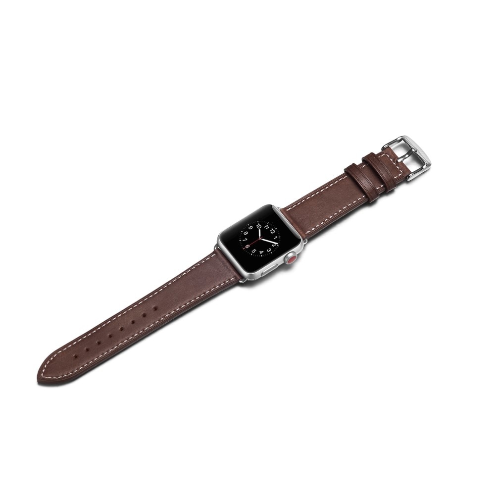Læderrem Apple Watch 45mm Series 8 brun