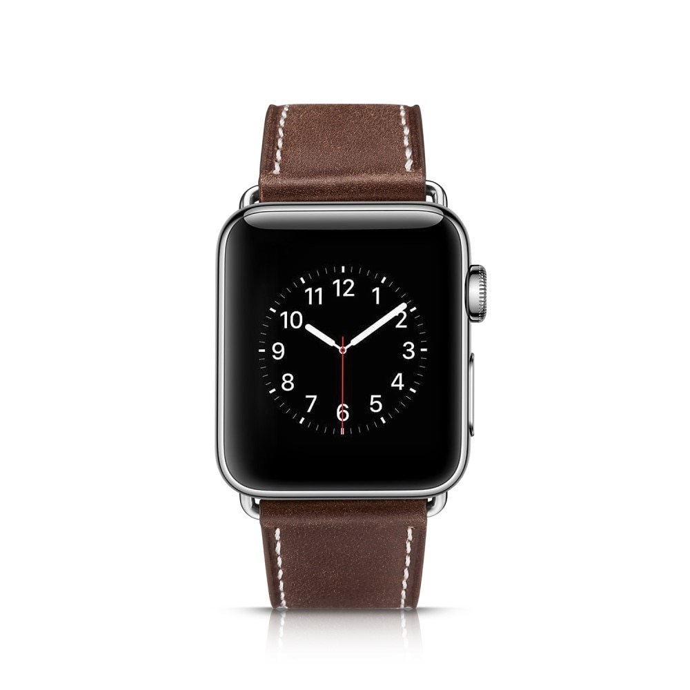 Læderrem Apple Watch 45mm Series 8 brun