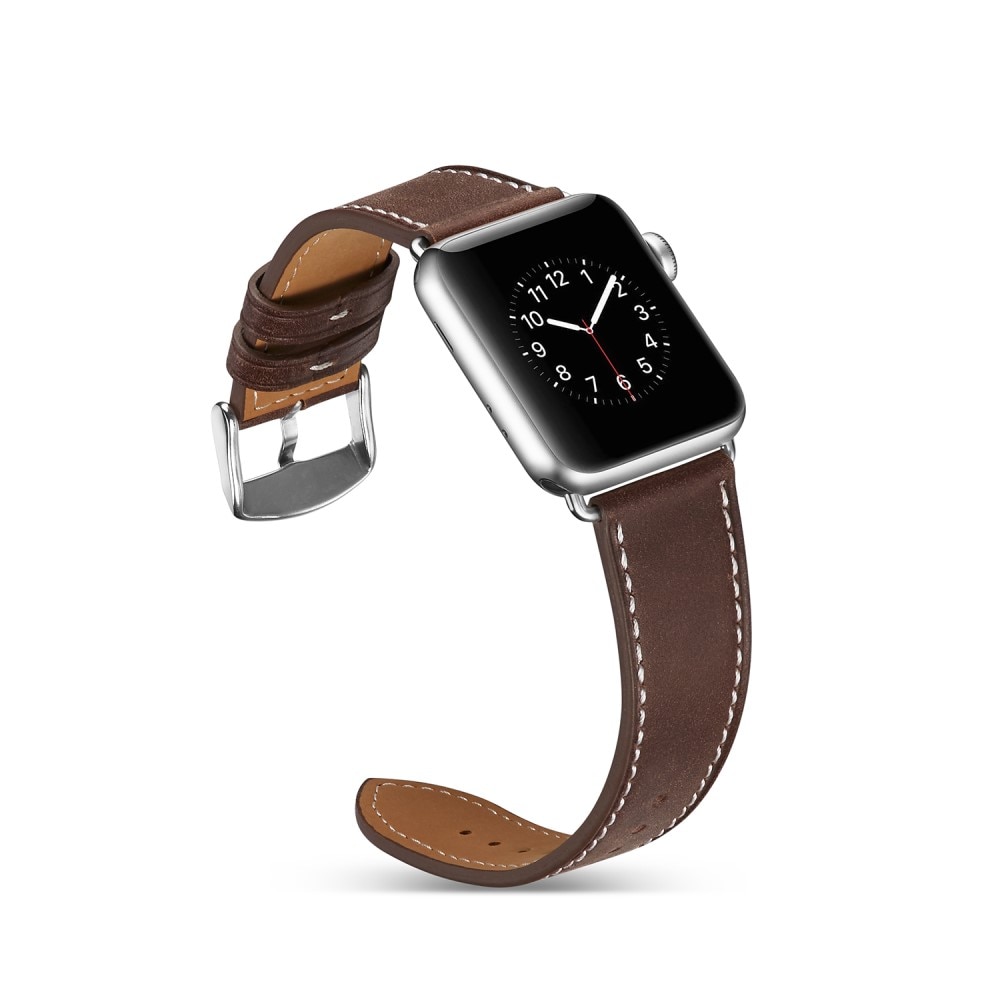Læderrem Apple Watch 45mm Series 8 brun