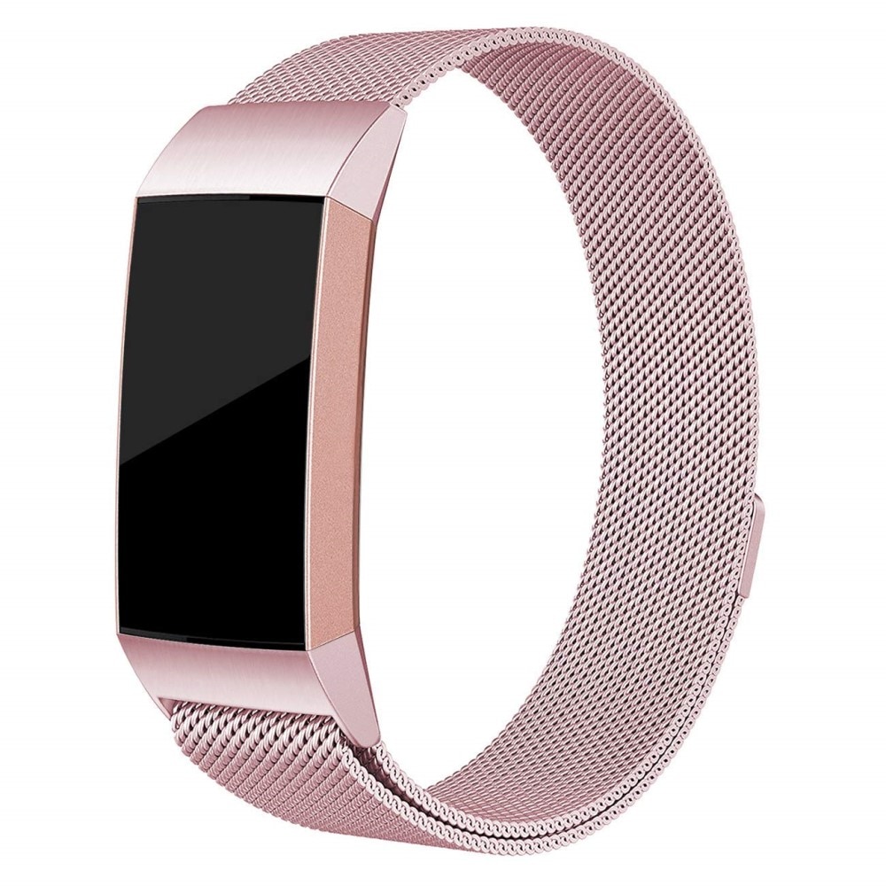 Armbånd Milanese Loop Fitbit Charge 3/4 rosa guld