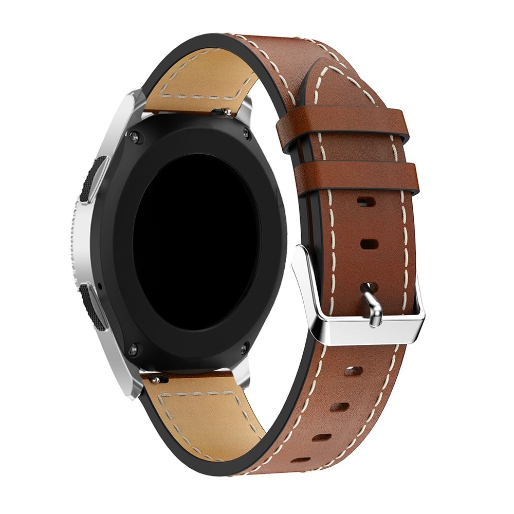 Læderrem Garmin Vivomove Sport cognac/sølv