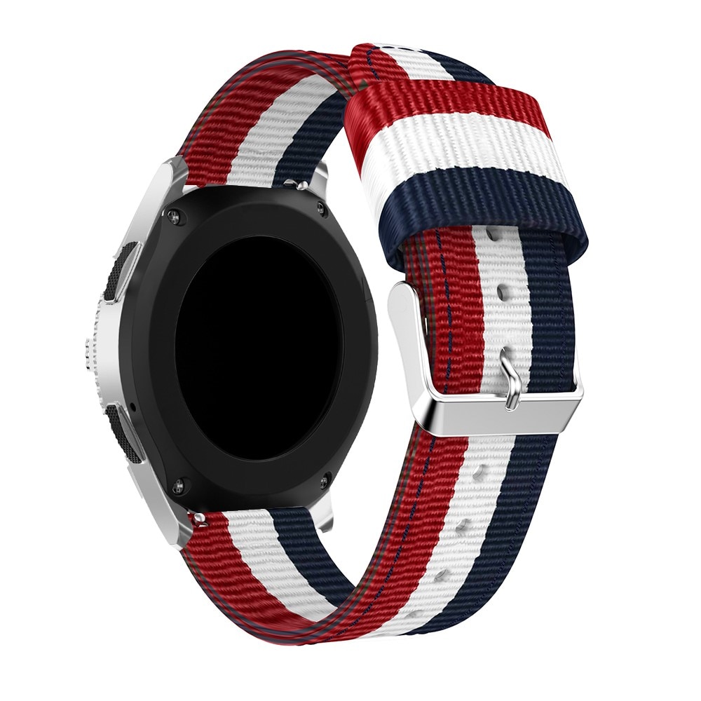 Nylonurrem Samsung Galaxy Watch 45/46 mm blå/hvid/rød