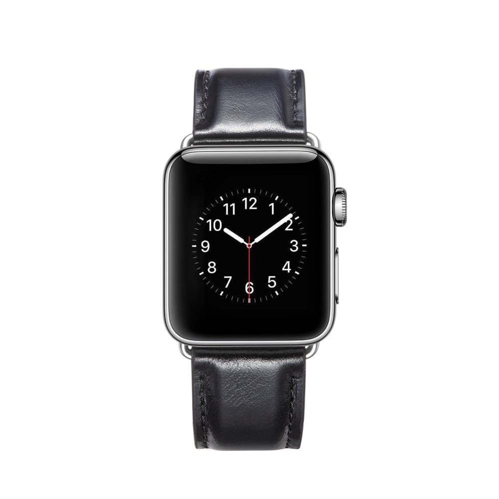 Premium Leather Watch Band Apple Watch Ultra 49mm Black