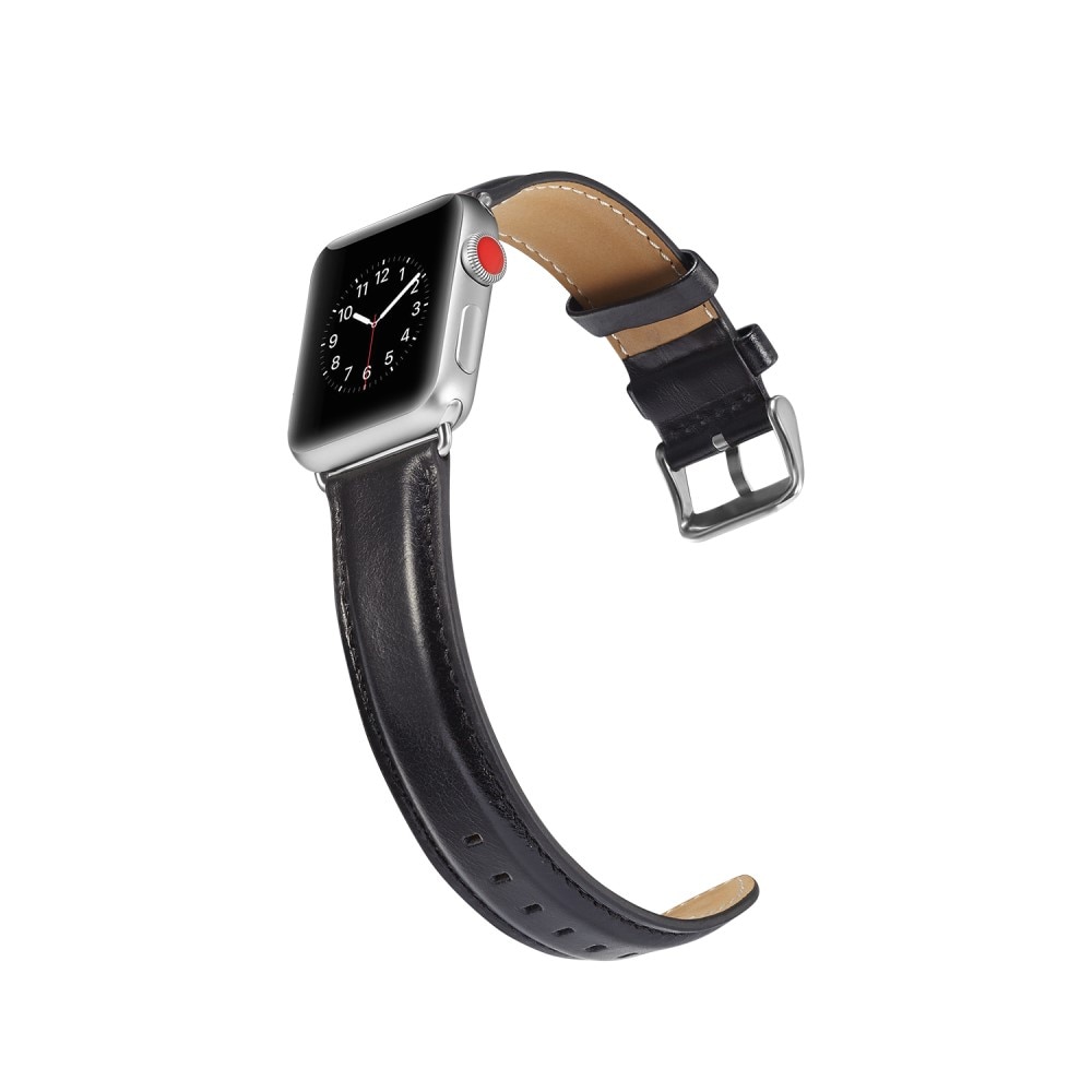 Premium Leather Watch Band Apple Watch Ultra 49mm Black