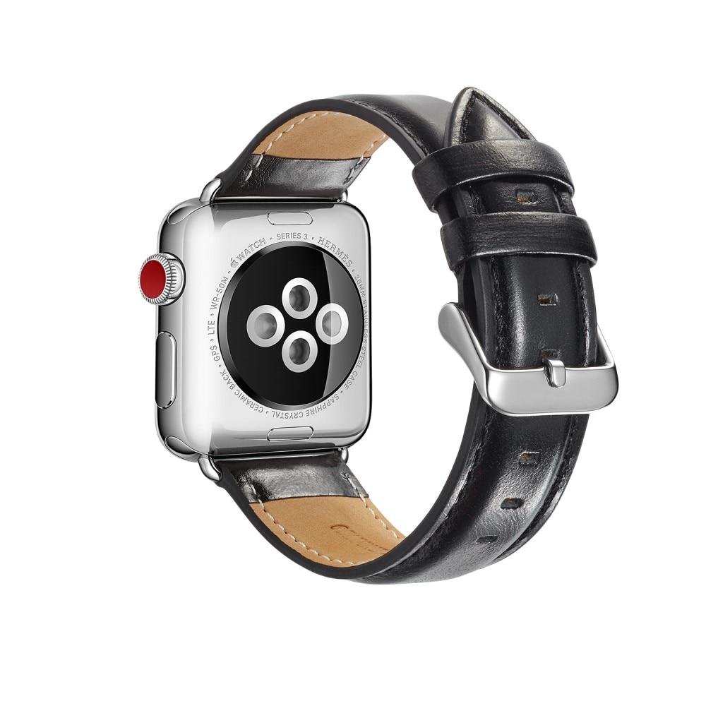 Premium Leather Watch Band Apple Watch 41mm Series 8 Black