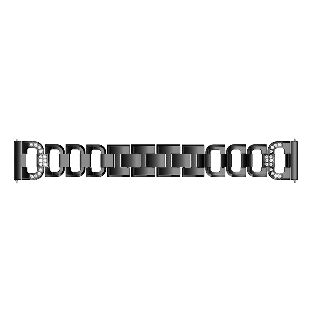 Rhinestone Bracelet Universal 22mm sort