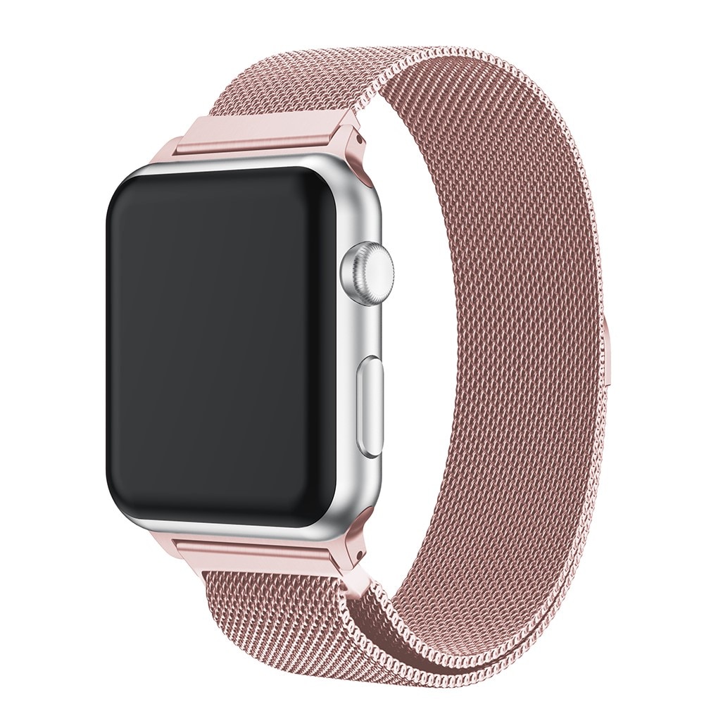 Armbånd Milanese Loop Apple Watch 45mm Series 7 lyserød guld