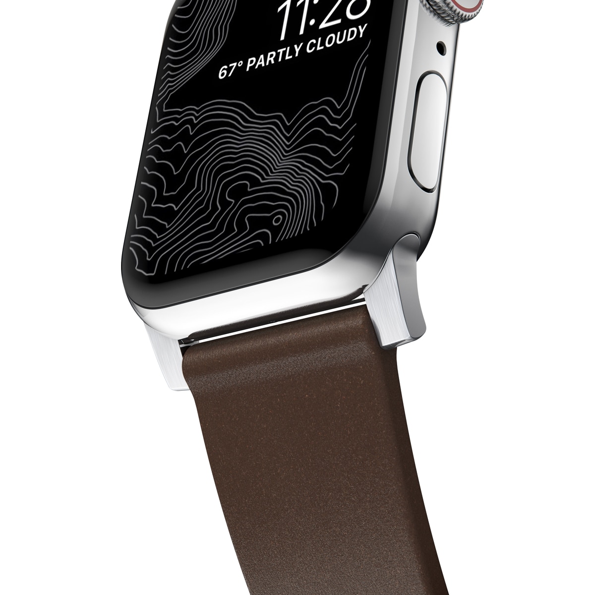 Apple Watch 40mm Modern Band Horween Leather Rustic Brown (Silver Hardware)