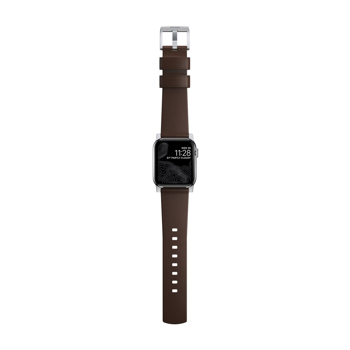 Apple Watch 38mm Modern Band Horween Leather Rustic Brown (Silver Hardware)