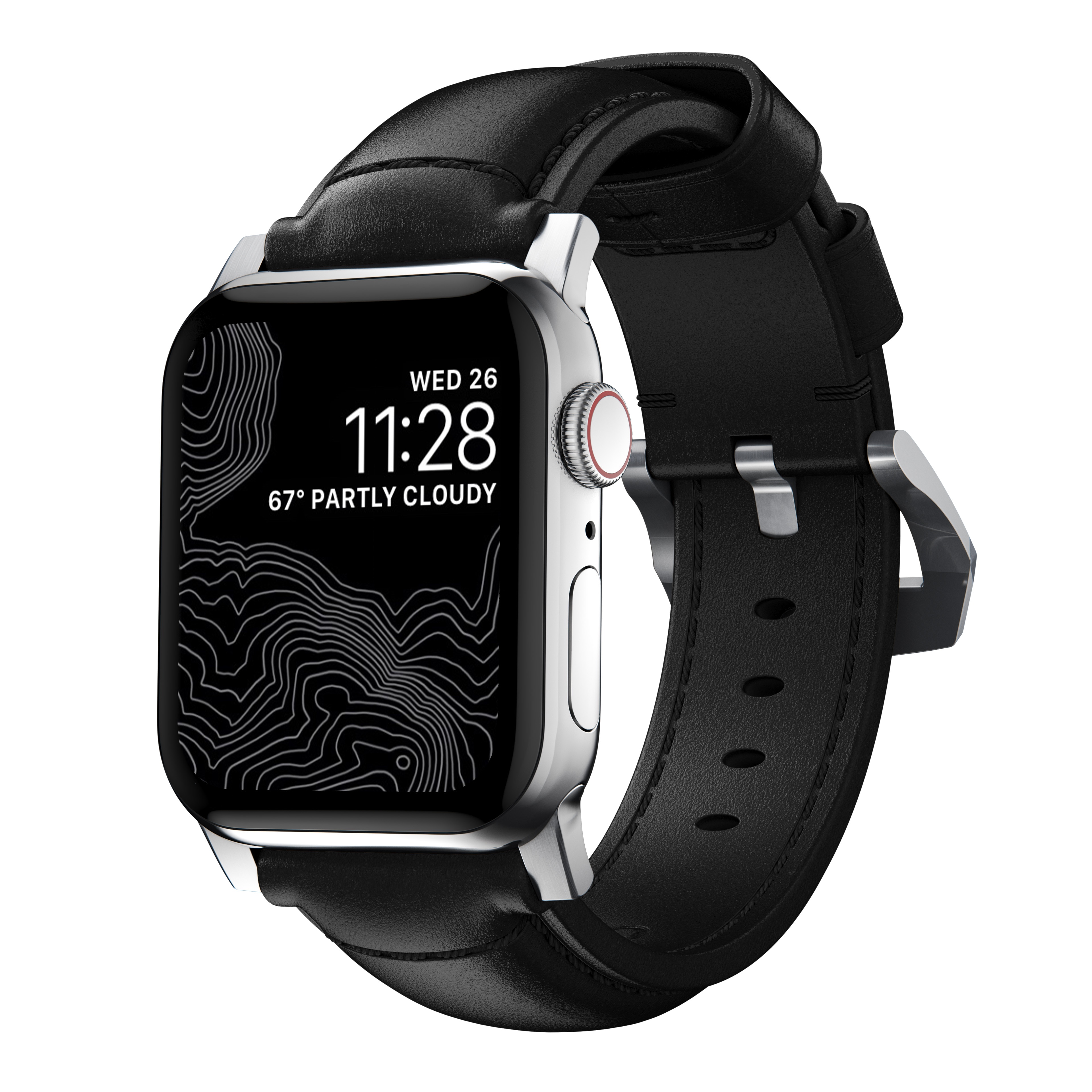 Traditional Band Apple Watch Ultra 49mm Black (Silver Hardware)