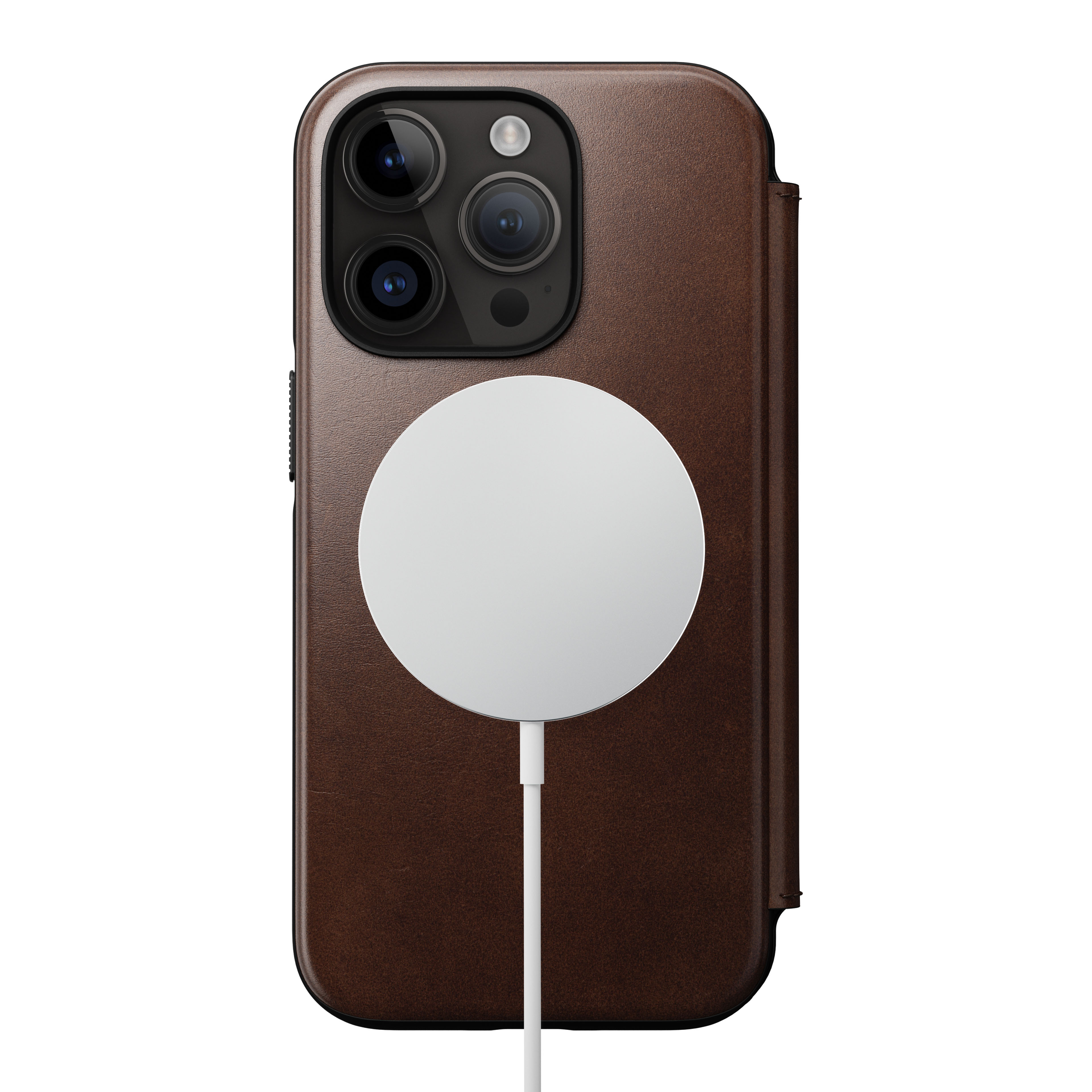 iPhone 14 Pro Modern Horween Leather Folio MagSafe Rustic Brown