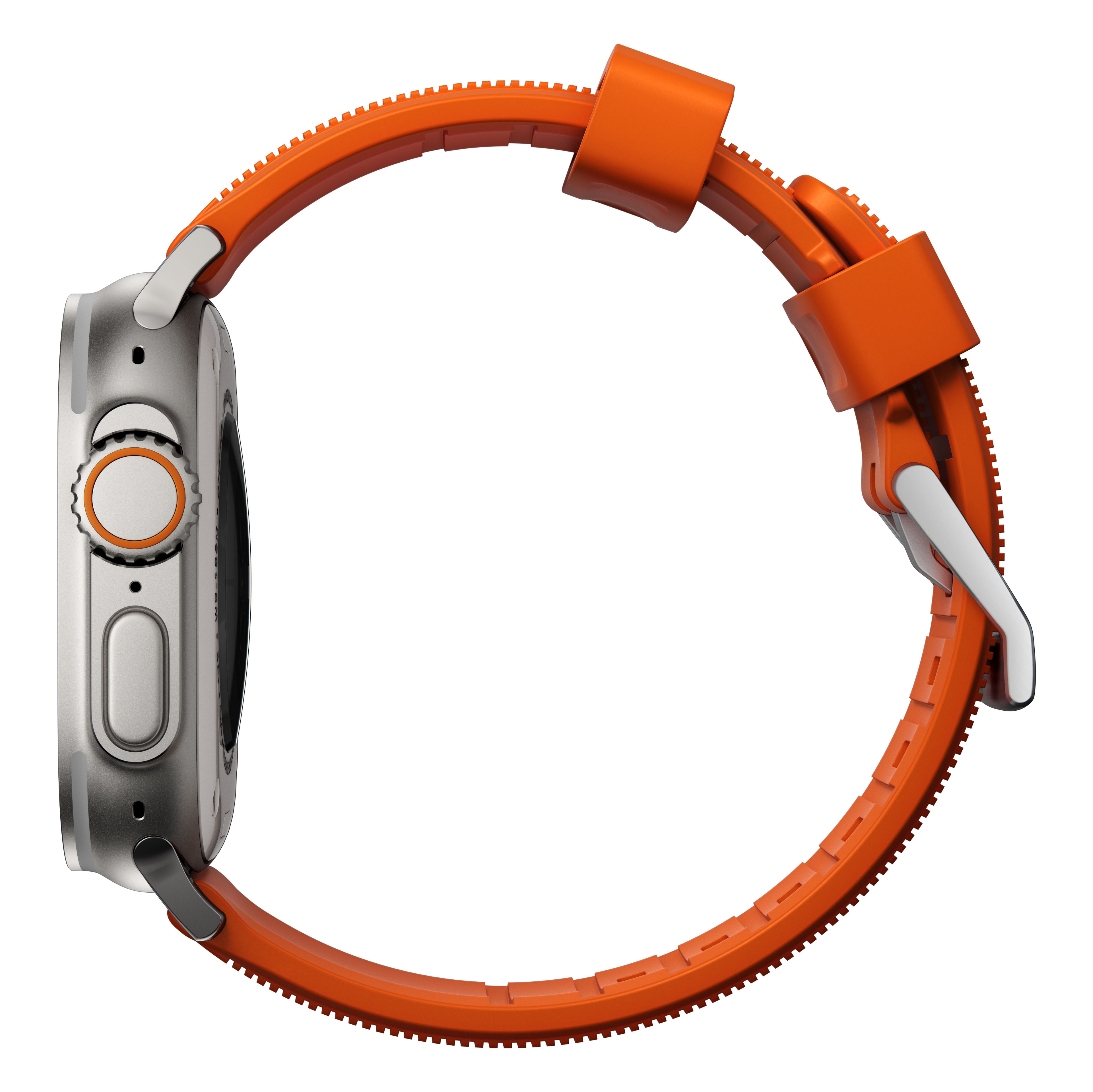 Apple Watch 42mm Rugged Band Ultra Orange (Silver Hardware)