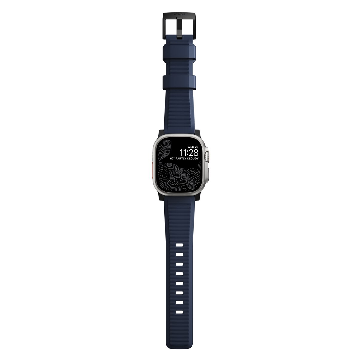 Apple Watch 45mm Series 9 Rugged Band Atlantic Blue (Black Hardware)