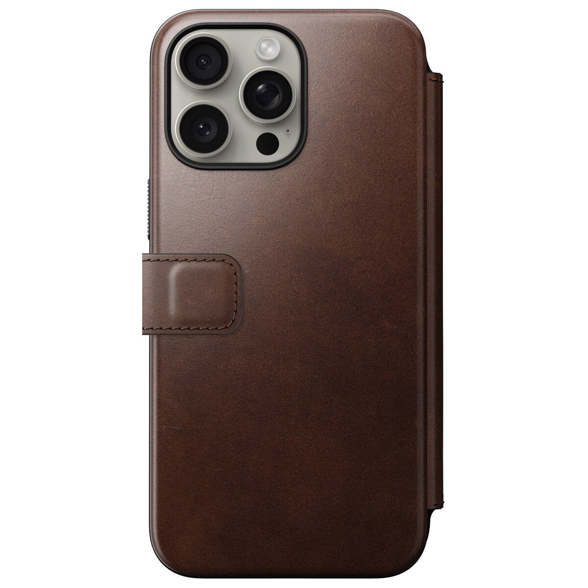 iPhone 15 Pro Max Modern Horween Leather Folio MagSafe Rustic Brown