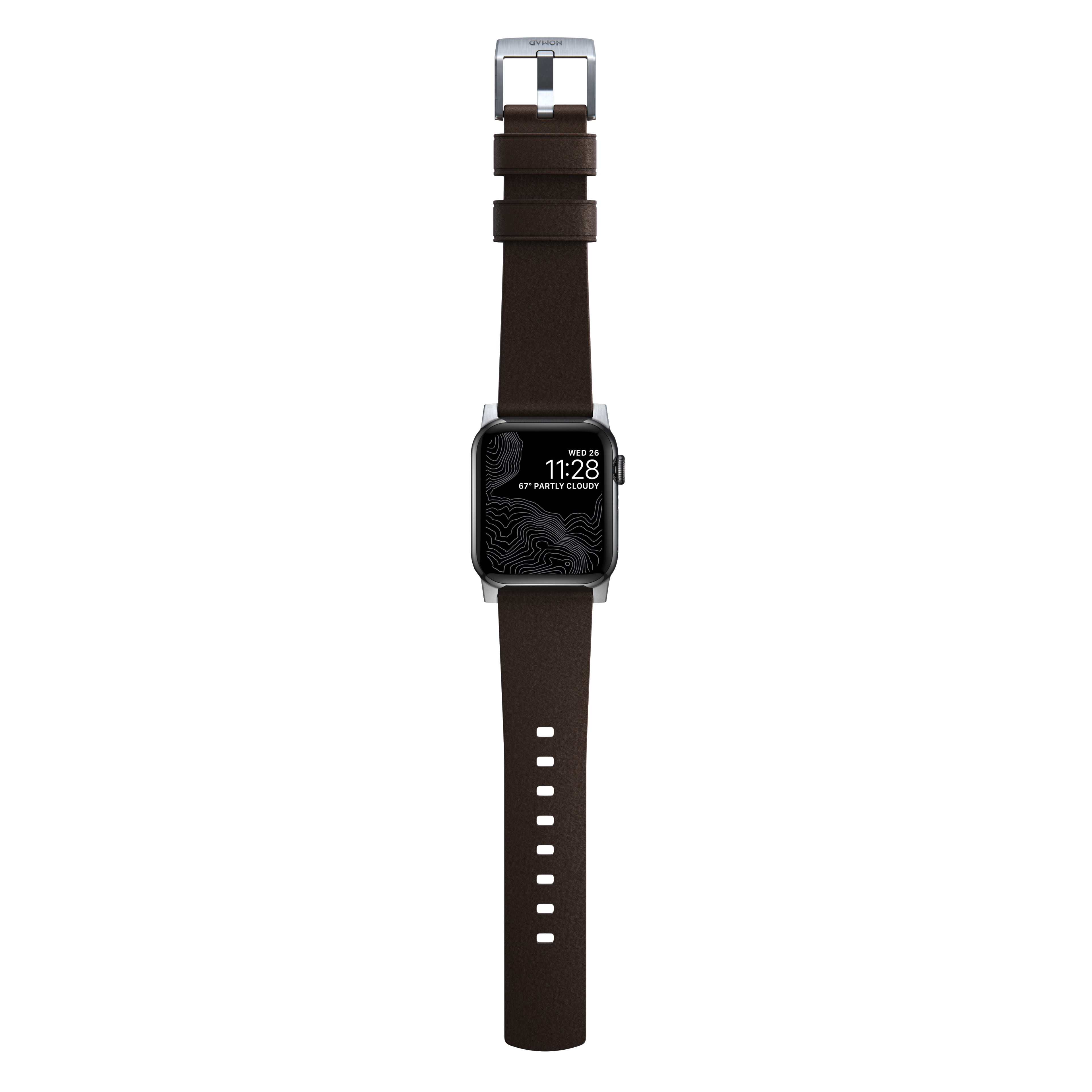 Active Band Pro Apple Watch 42mm Classic Brown (Silver Hardware)