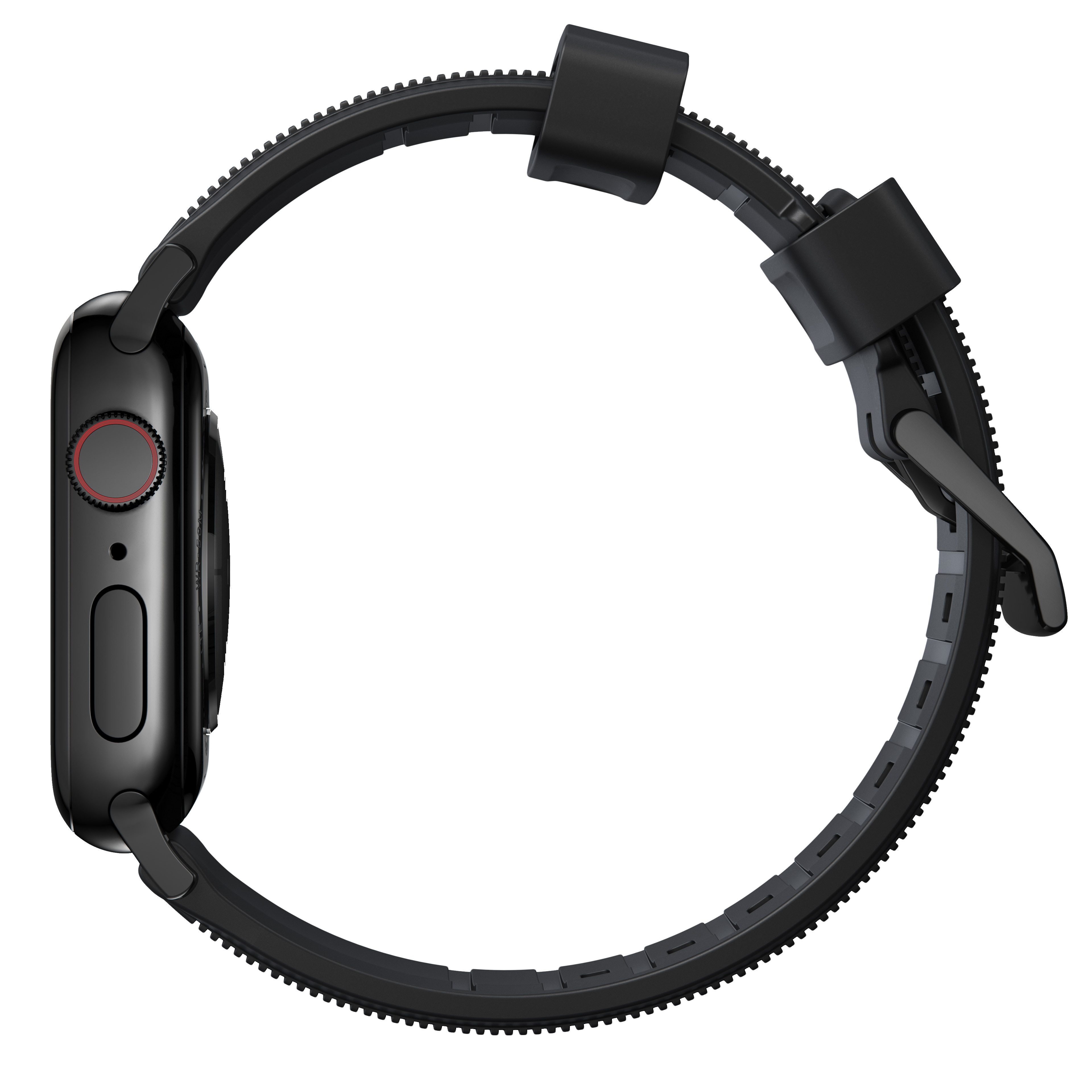 Apple Watch SE 44mm Rugged Band Black (Black Hardware)