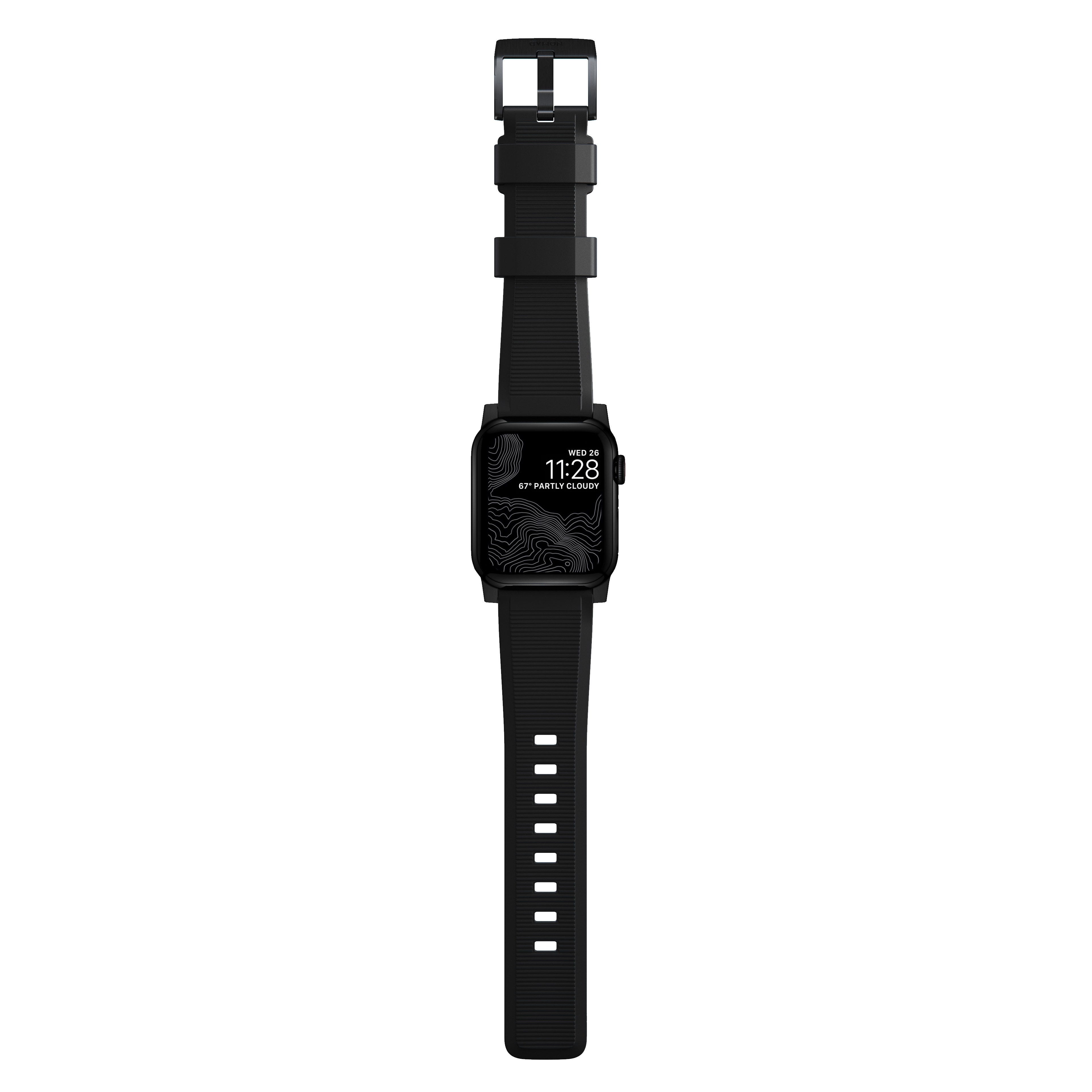 Apple Watch SE 44mm Rugged Band Black (Black Hardware)