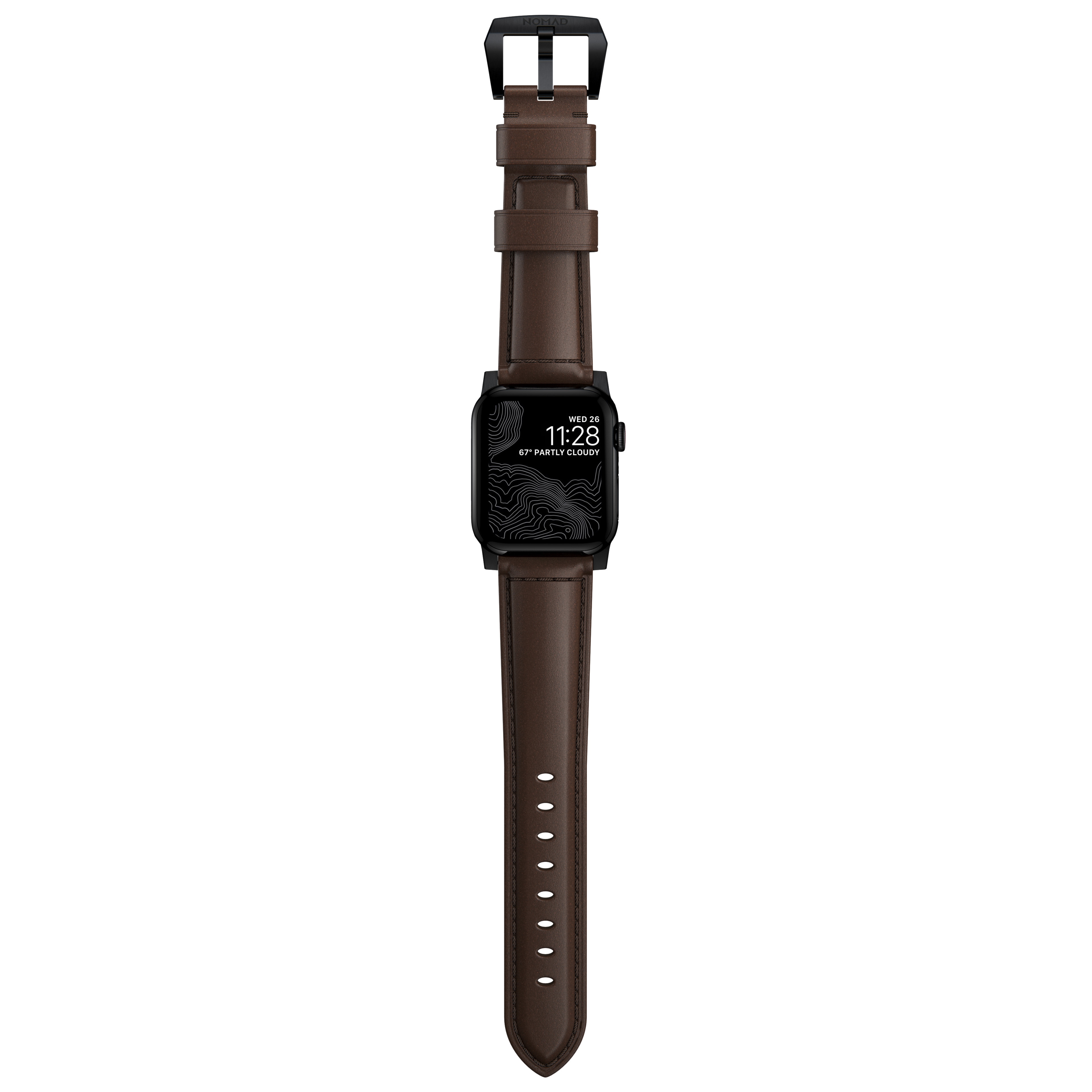 Traditional Band Apple Watch 42mm Rustic Brown (Black Hardware)