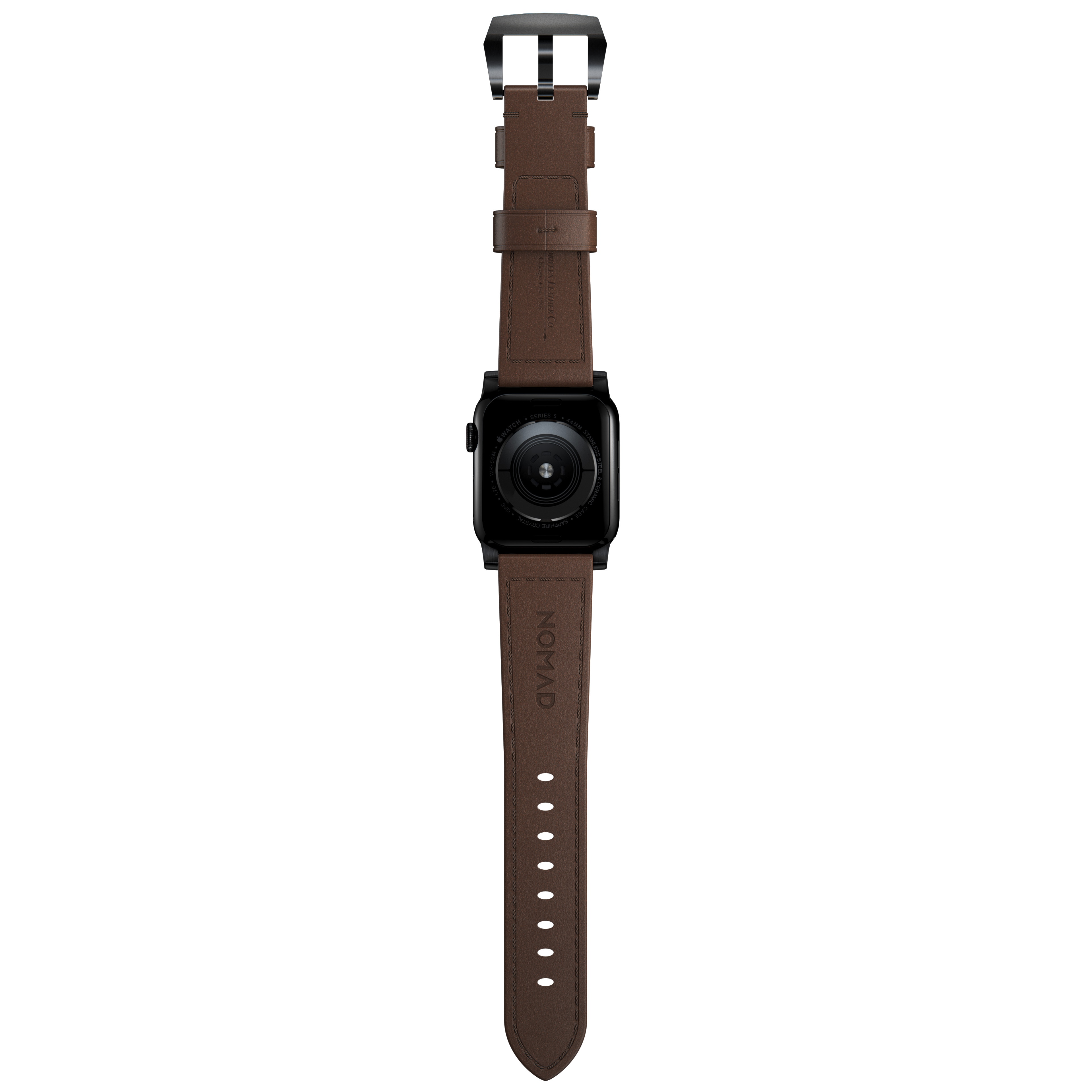 Traditional Band Apple Watch SE 44mm Rustic Brown (Black Hardware)