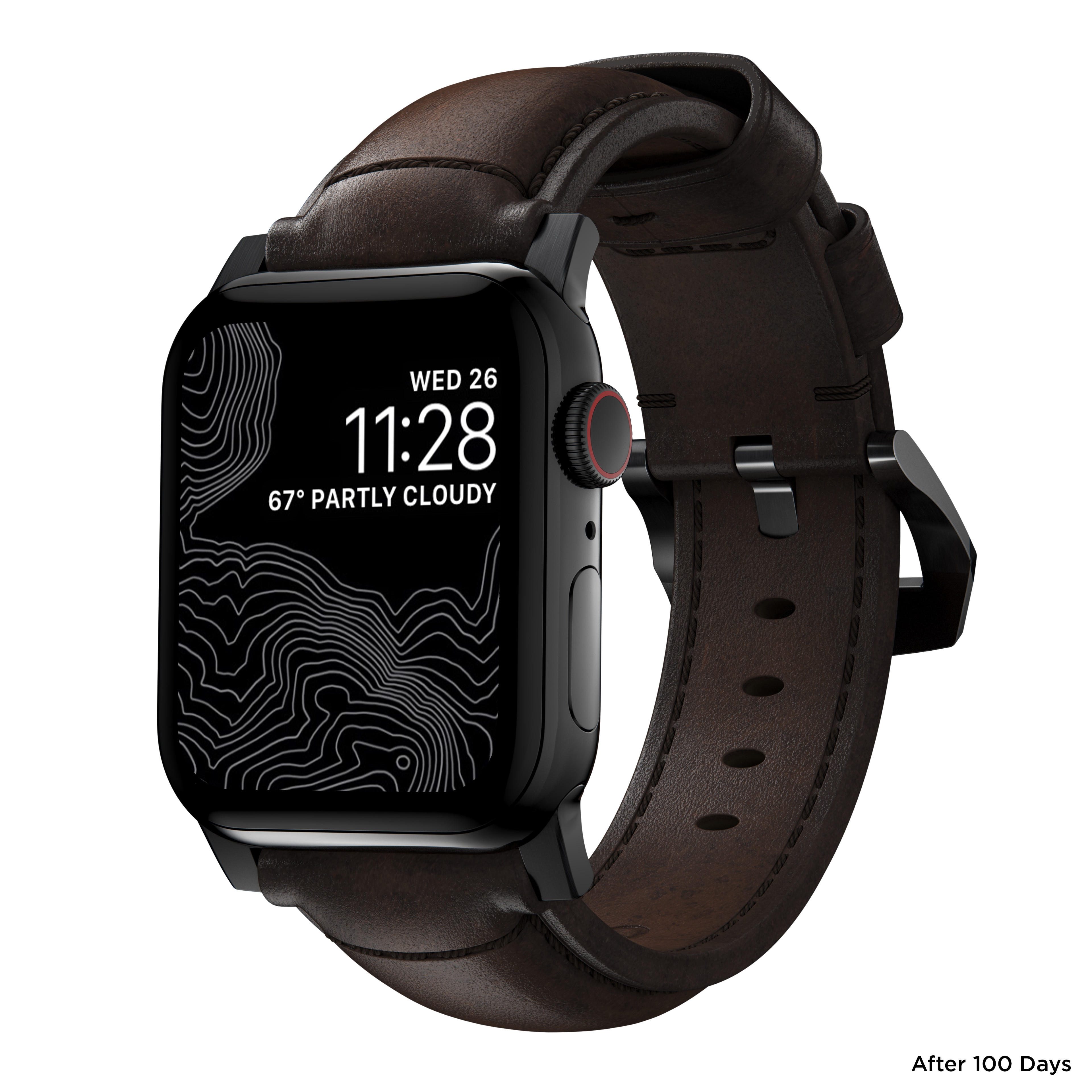 Traditional Band Apple Watch Ultra 49mm Rustic Brown (Black Hardware)