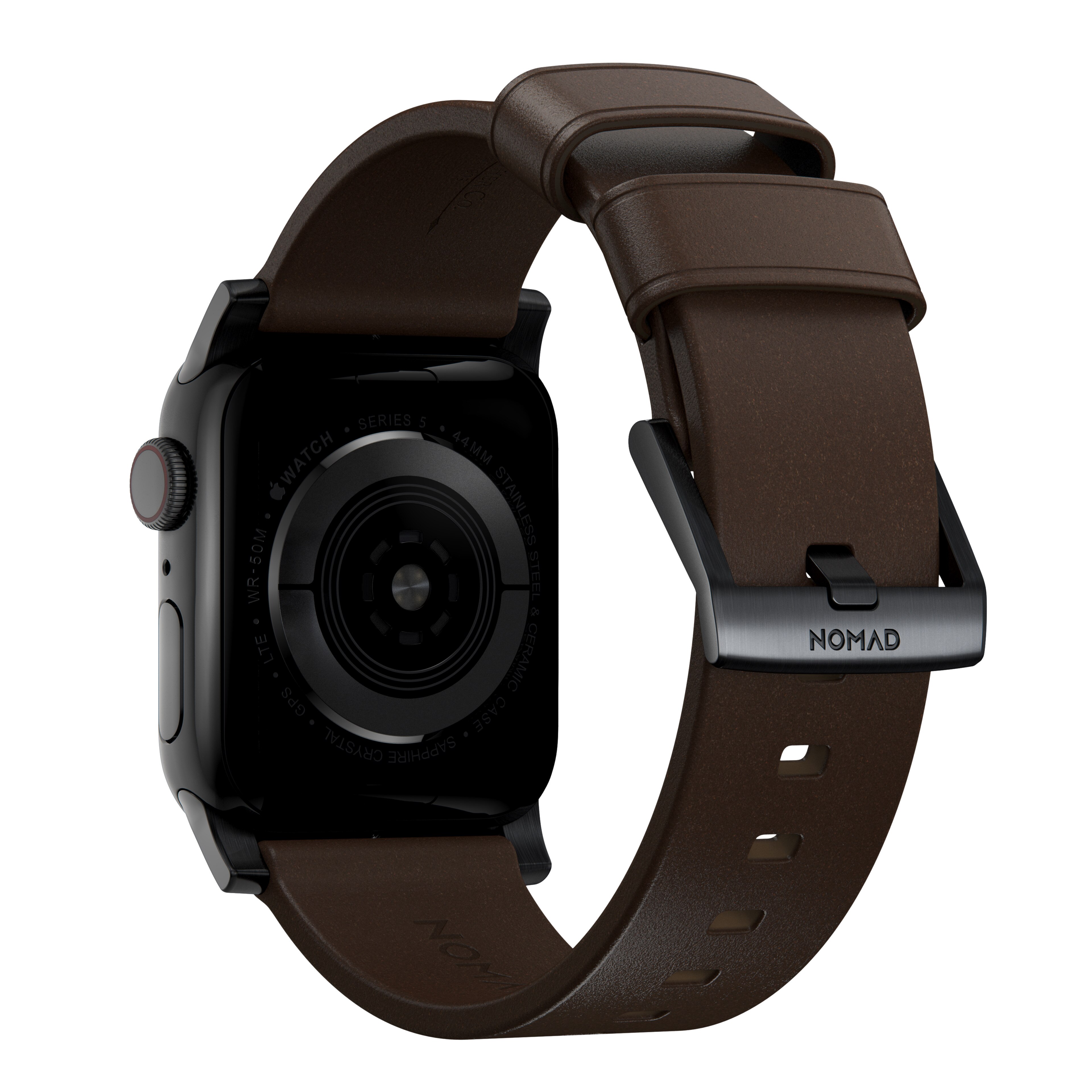 Apple Watch 40mm Modern Band Horween Leather Rustic Brown (Black Hardware)