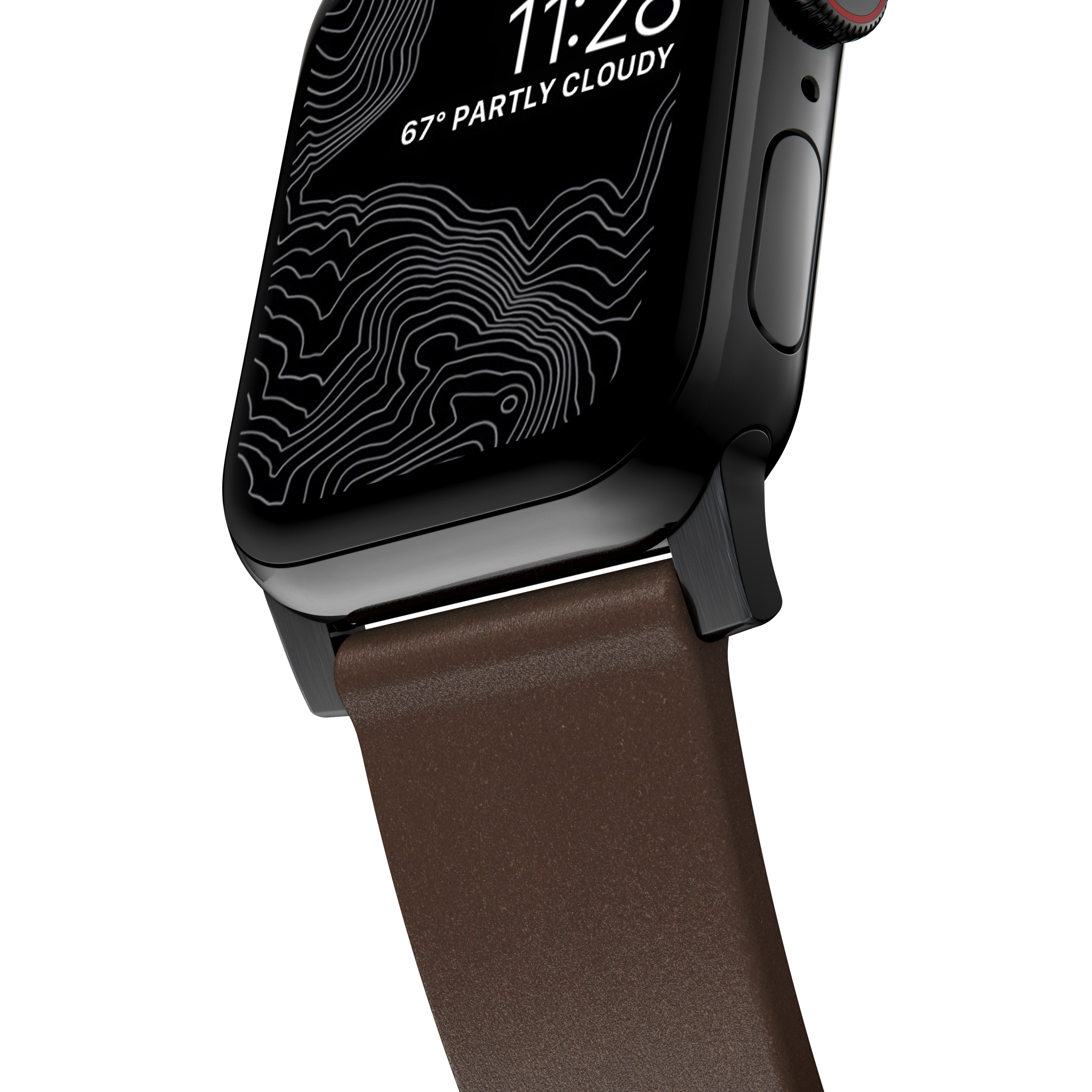 Apple Watch 38mm Modern Band Horween Leather Rustic Brown (Black Hardware)