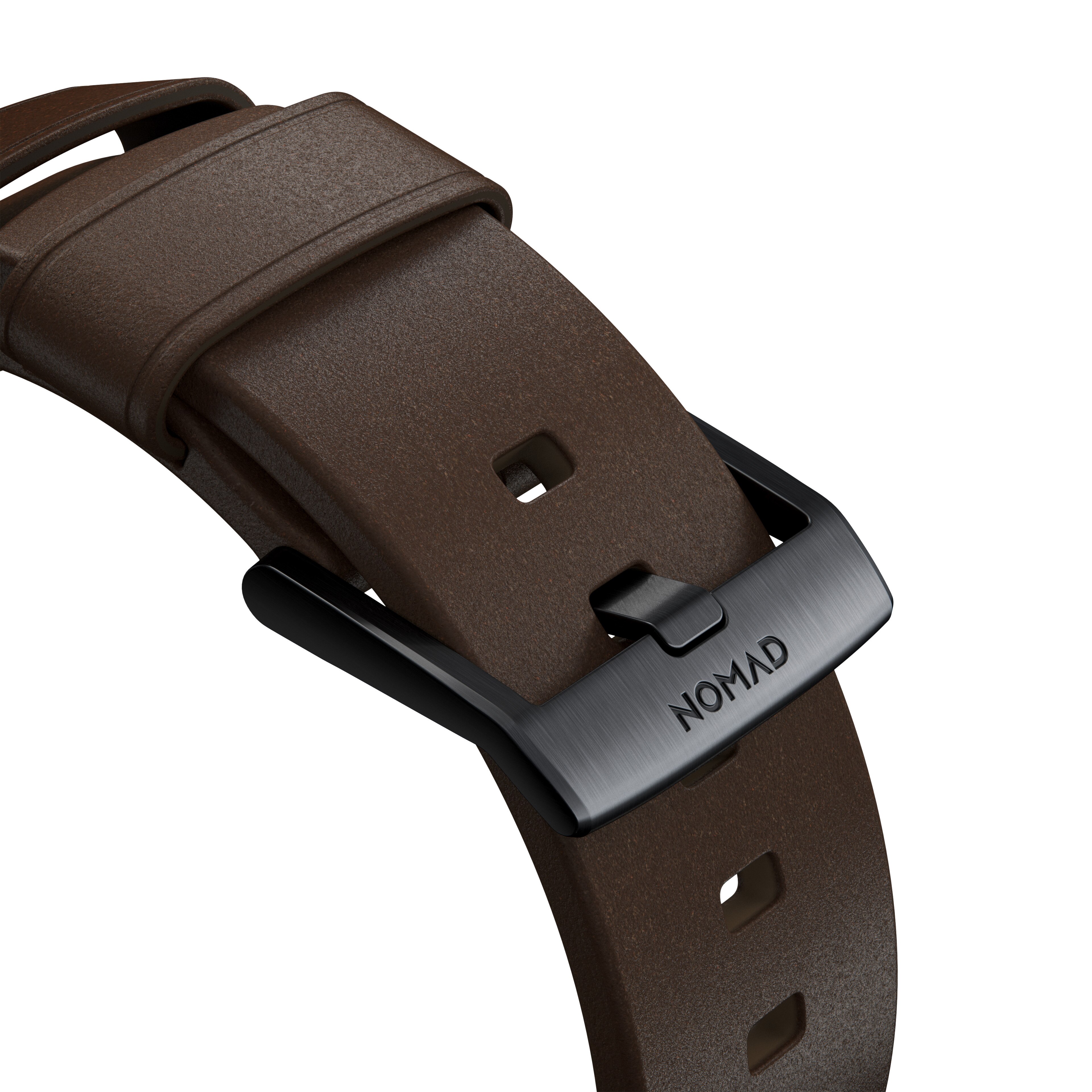 Apple Watch 40mm Modern Band Horween Leather Rustic Brown (Black Hardware)