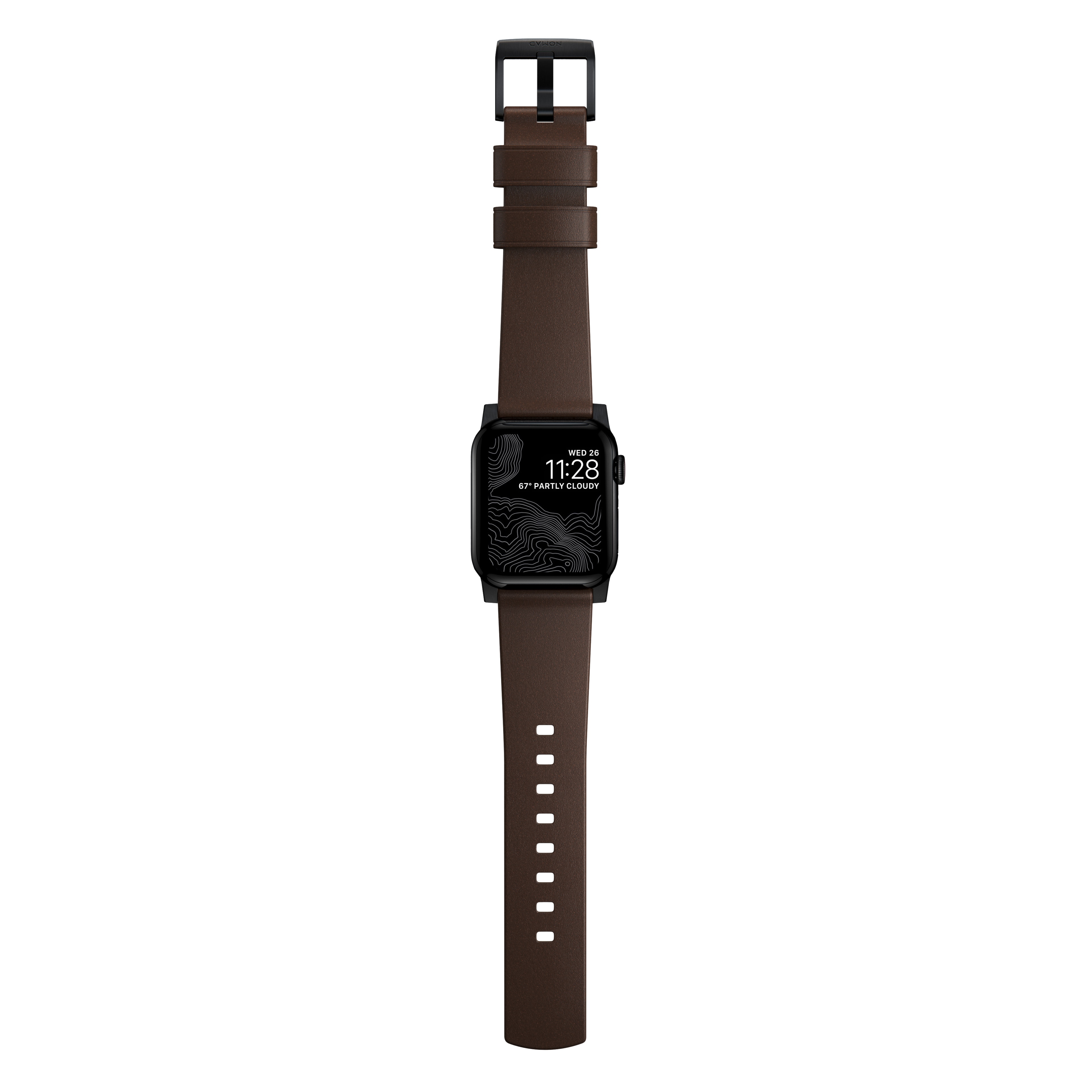 Apple Watch 40mm Modern Band Horween Leather Rustic Brown (Black Hardware)