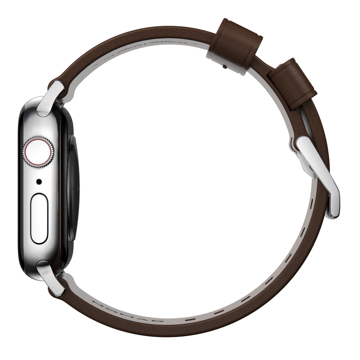 Apple Watch 45mm Series 8 Modern Band Horween Leather Rustic Brown (Silver Hardware)