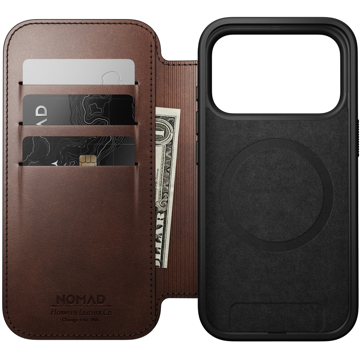 iPhone 17 Pro Modern Horween Leather Folio MagSafe Rustic Brown