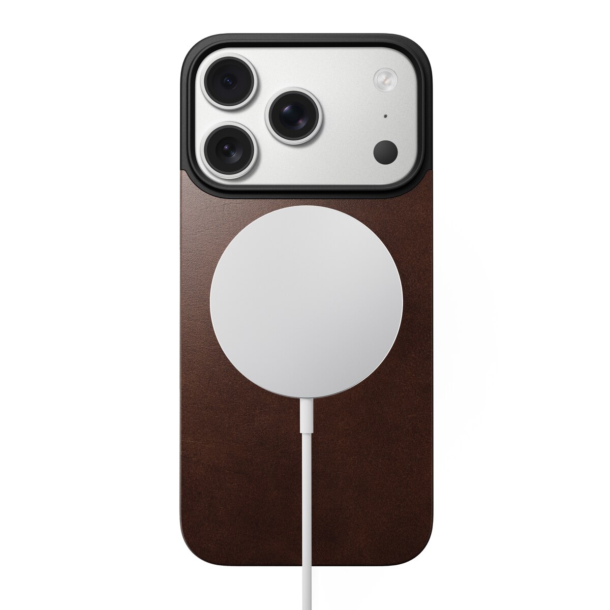 iPhone 17 Pro Magnetic Leather Back Rustic Brown