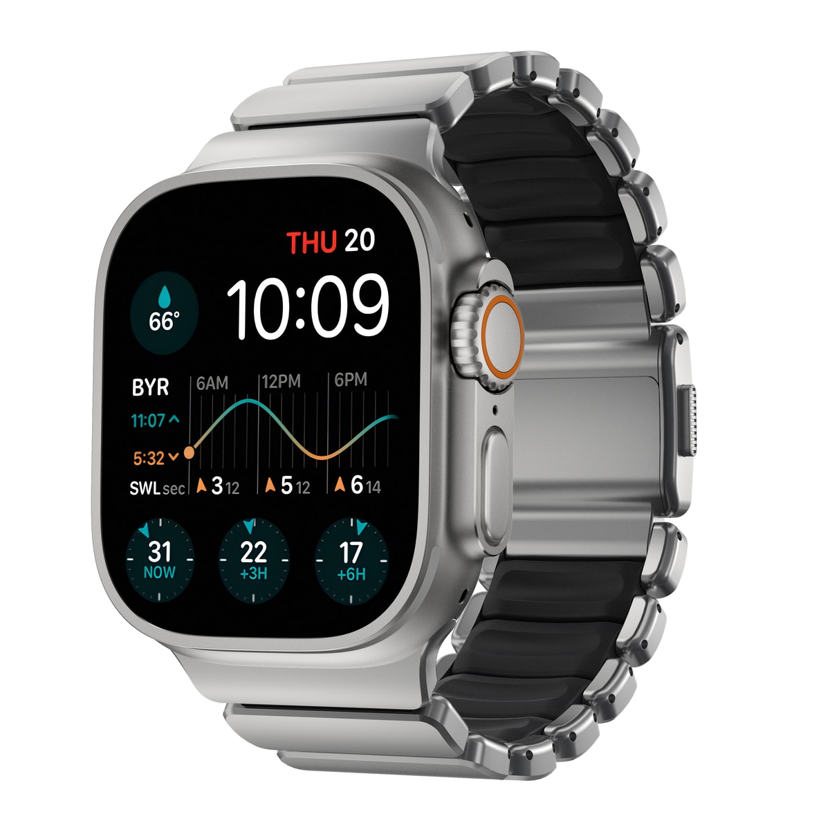 Stratos Band Apple Watch Ultra 49mm 2nd Gen Black Titanium - Black