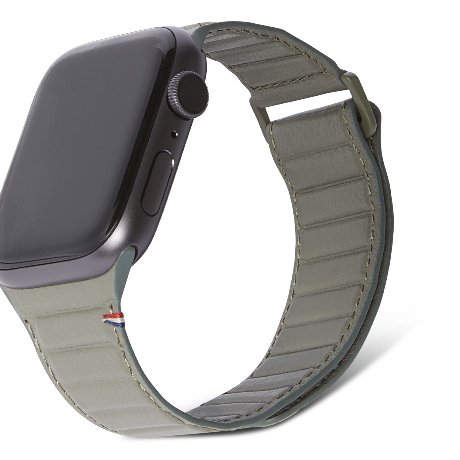 Leather Magnetic Traction Strap Apple Watch SE 44mm Olive