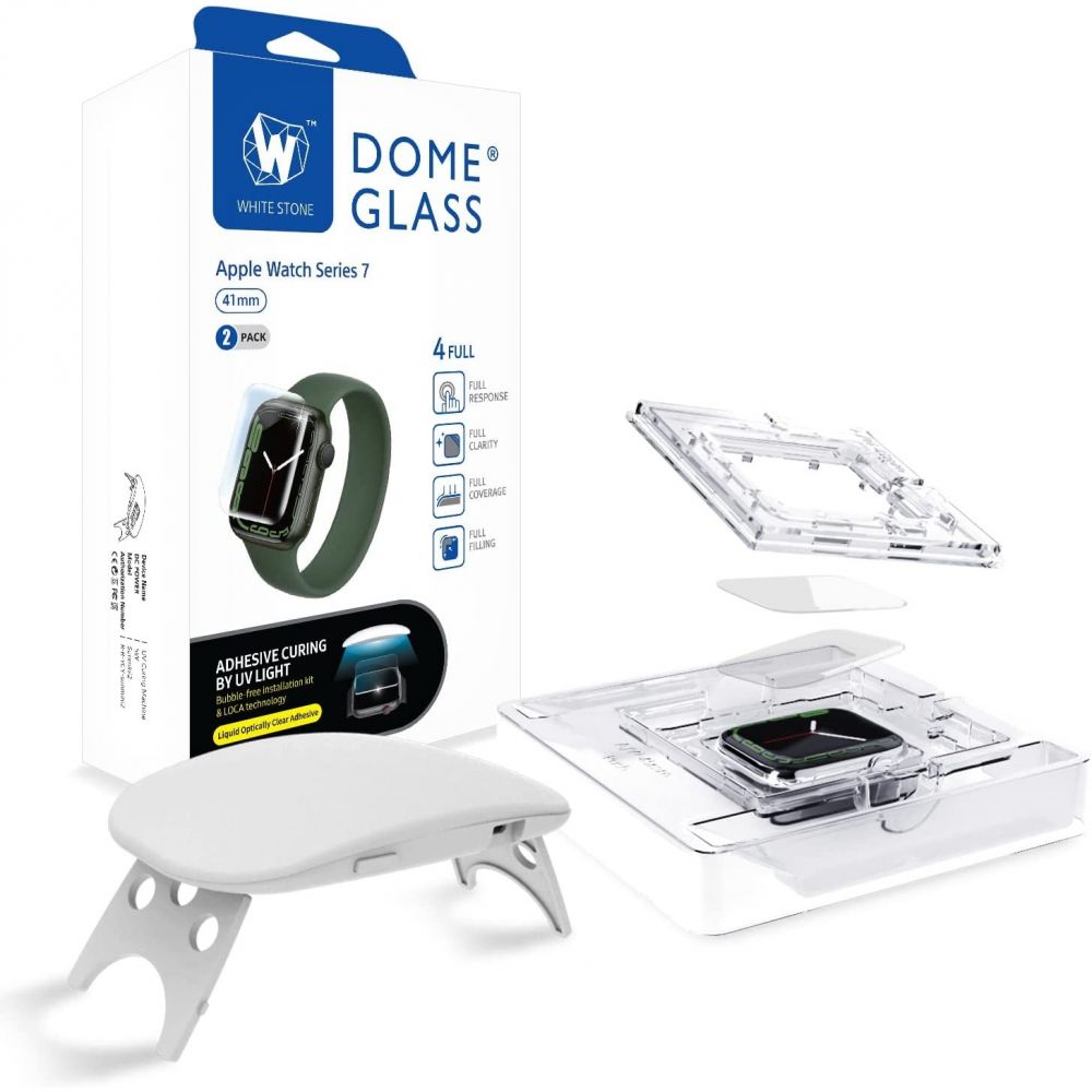 Dome Glass Screen Protector Apple Watch 41mm Series 7 (2-pack)