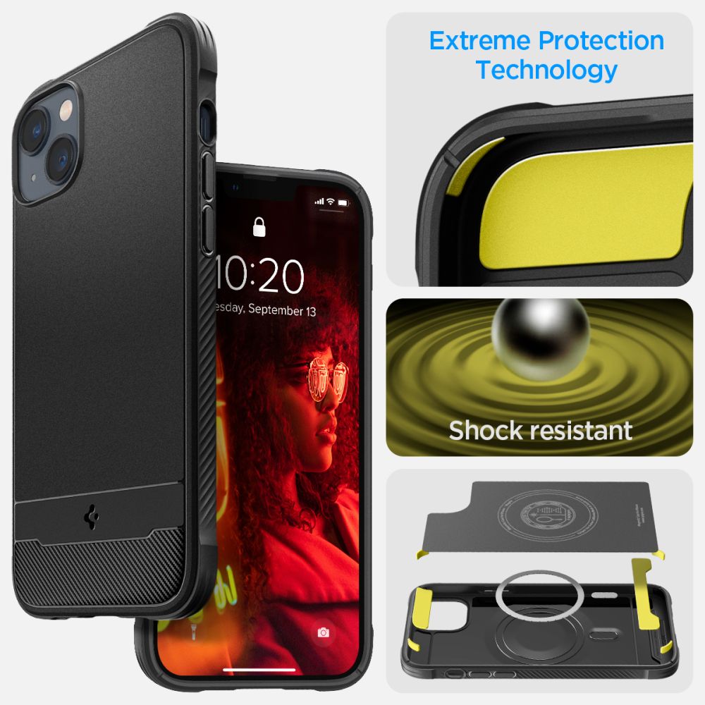 iPhone 14 Plus Case Rugged Armor Mag Black