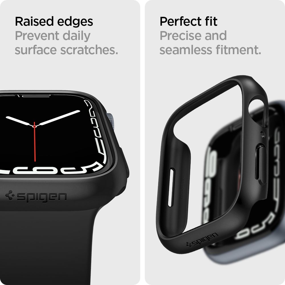 Apple Watch 45mm Series 8 Case Thin Fit Black