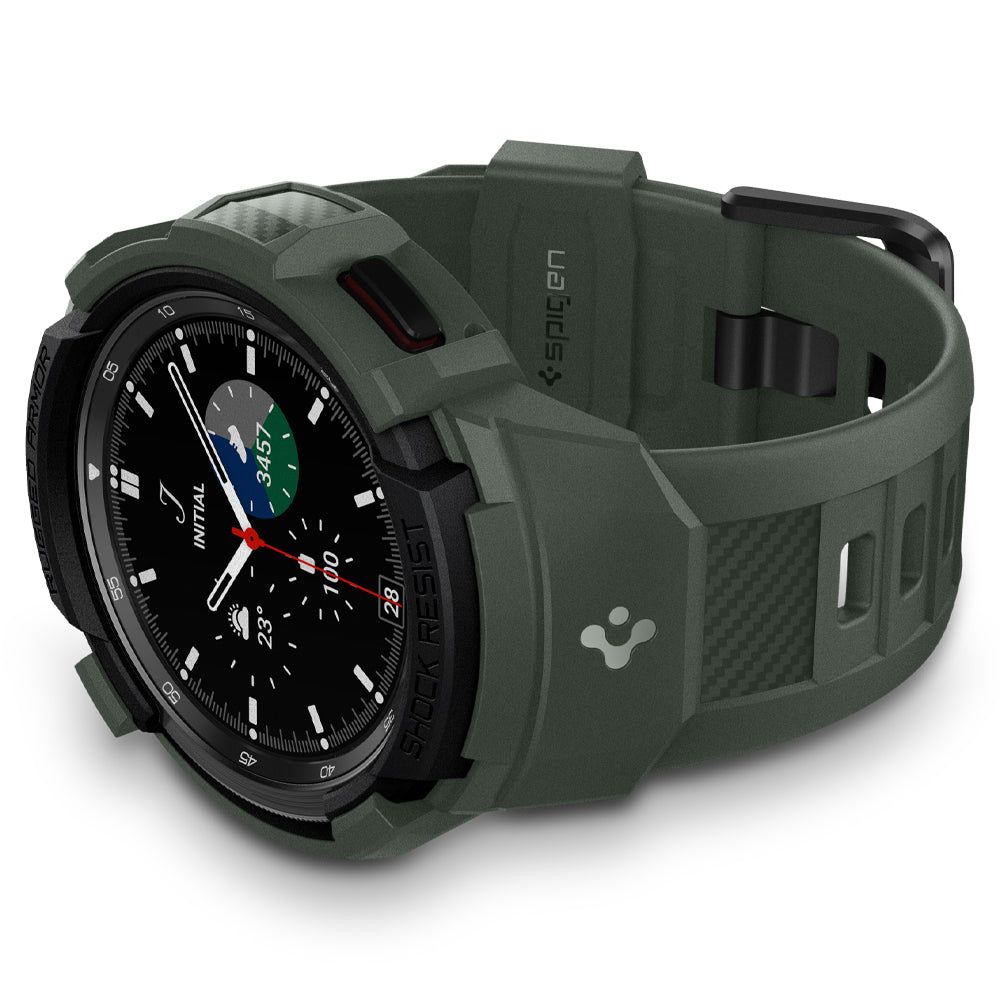 Galaxy Watch 4 Classic 46mm Case Rugged Armor Pro Military Green
