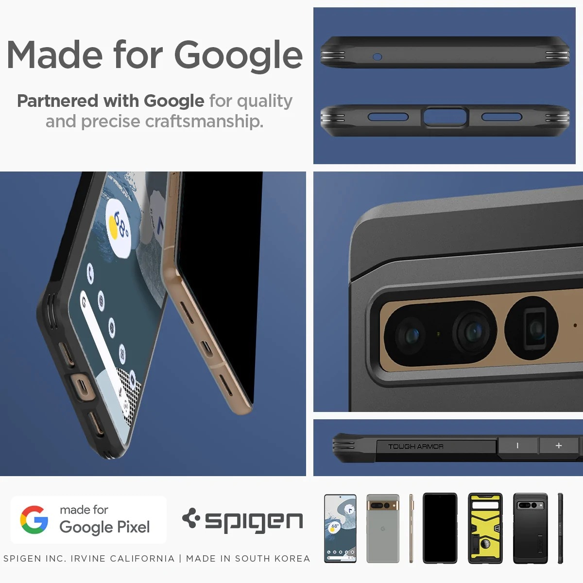 Google Pixel 7 Pro Case Tough Armor Black