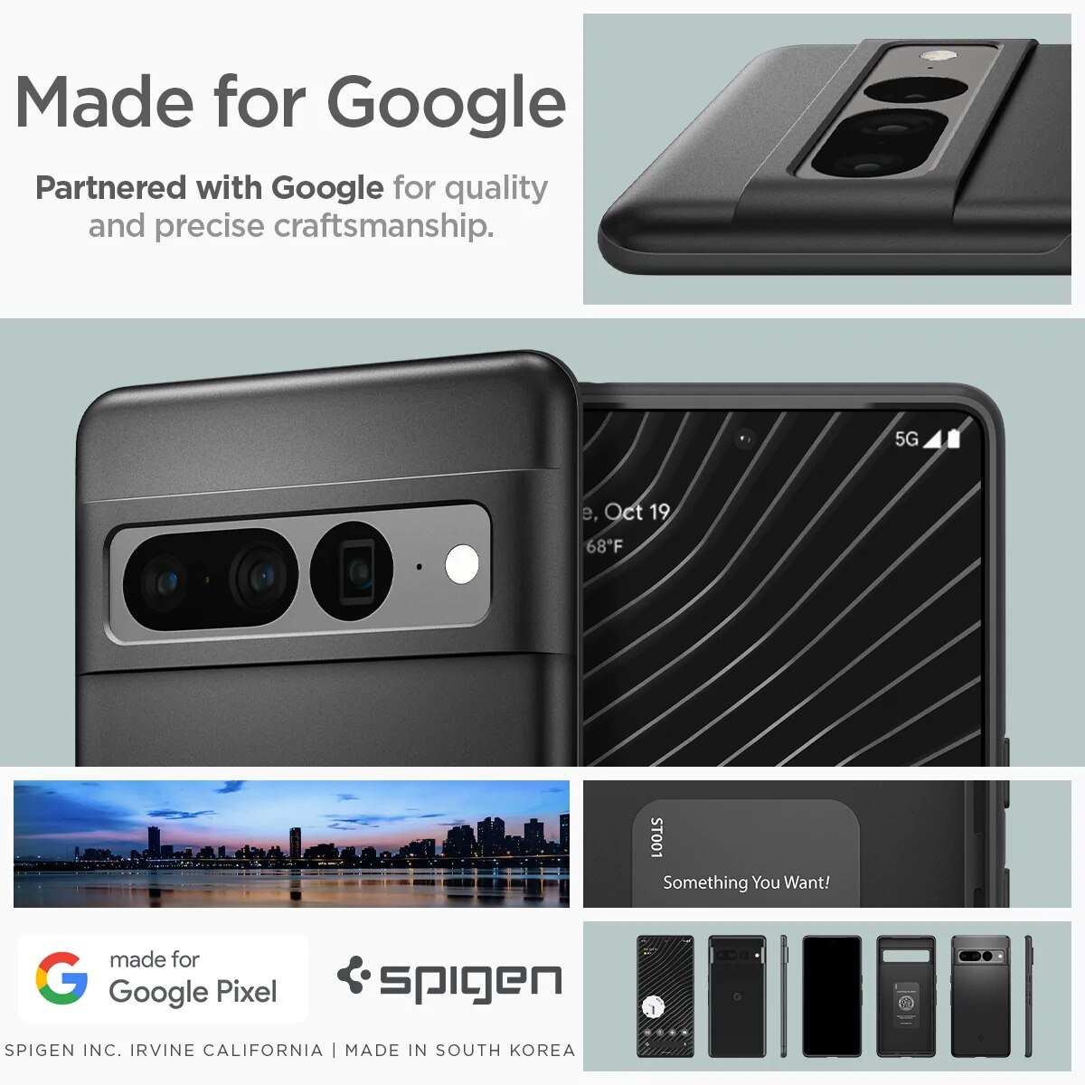 Google Pixel 7 Pro Case Thin Fit Black